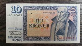 Island 10 Kronur 1961 Serie A UNC