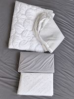 Ensemble de literie pour bébé blanc et gris