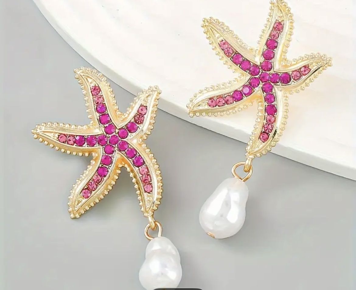 Orecchini pendenti & Orecchini a lobo: Ohrringe Seestern mit Perle pink – Nuovo e nell'imballaggio originale da Saanen venduto da SoniaMichaela 1