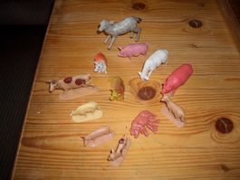 12Konvolut Plastik Bauernhoftiere gebraucht