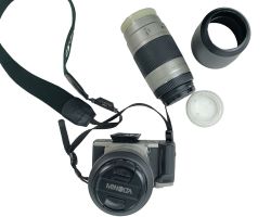 MINOLTA Dynax 5 Analogkamera mit Teleobjektiv