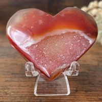 ✲ Karneol Quarz Drusen Herz ✲ 47g / 54mm Carnelian Geode