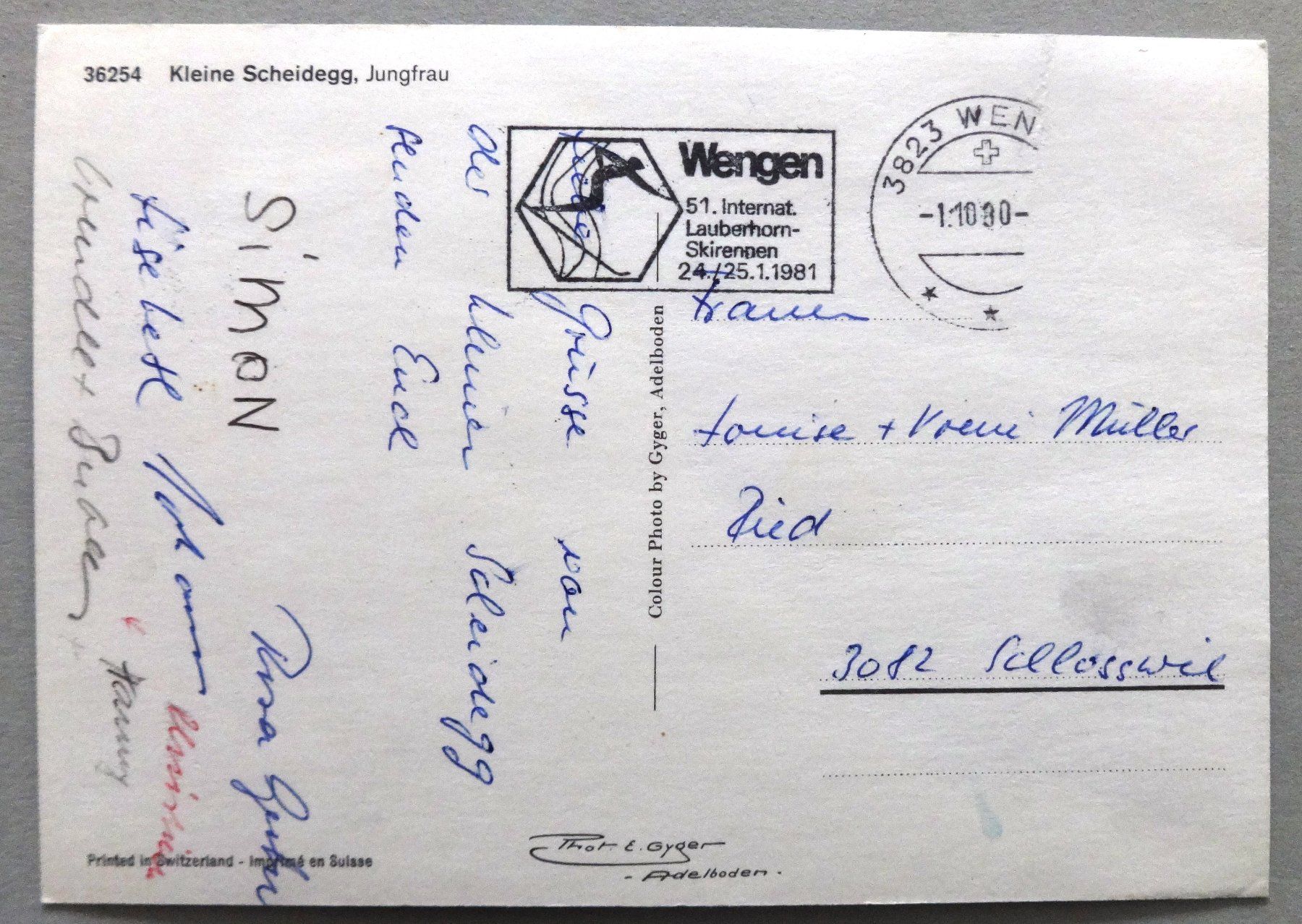 Cartes postales: Kleine Scheidegg, Jungfrau – Défectueux à Fétigny par Billy2miny 1