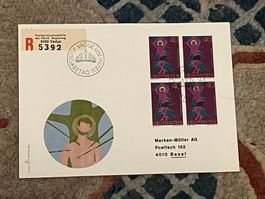1 Erstagsbrief LI Einschreiben Viererblock 1971