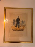 Kolorierte Lithografie „Schweizer Armee“ (1862), gerahmt