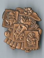 Fasnachtsplakette Basel, "Blaggedde" 1987 (Bronce)