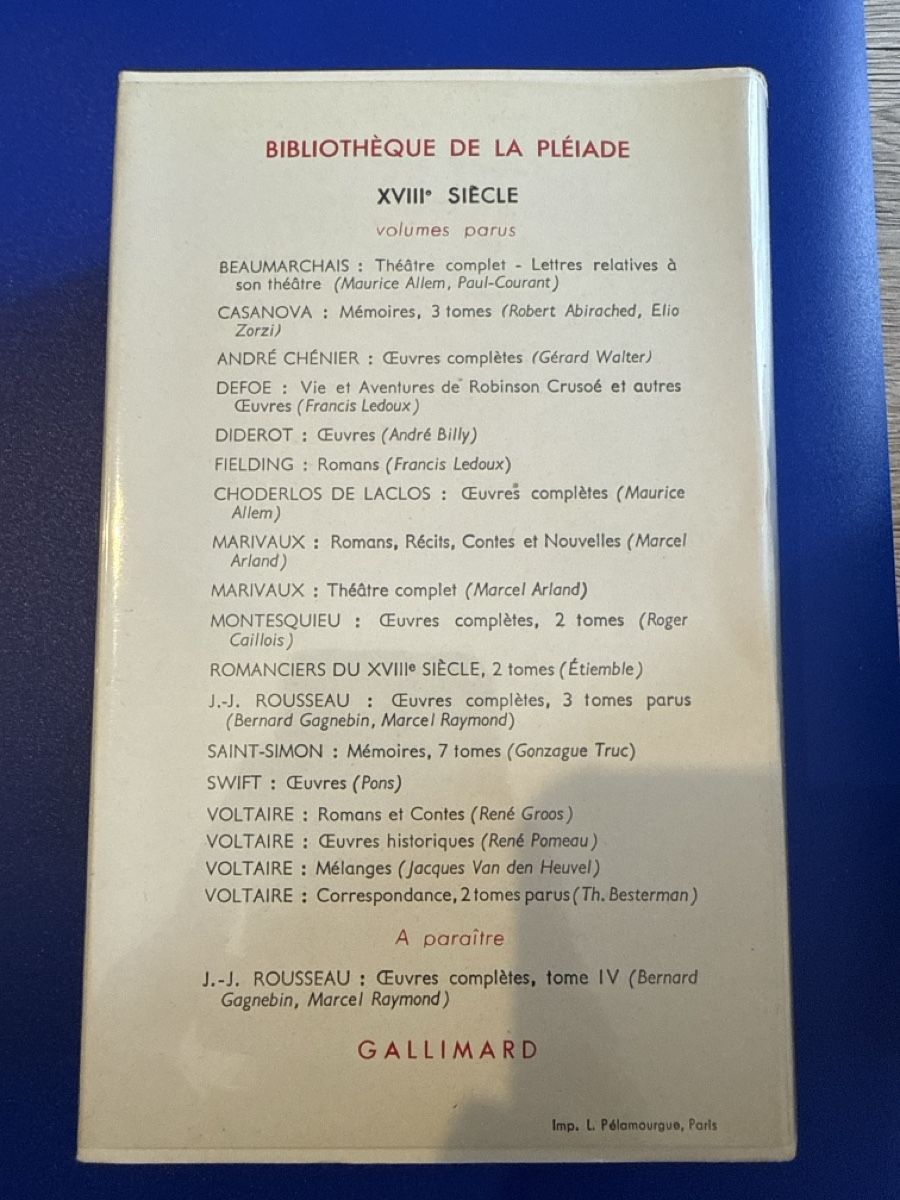 Libri: Voltaire - Œuvres Historiques 1957 – Nuovo e nell'imballaggio originale da Genève venduto da DoualS 1