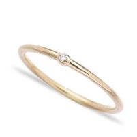 Ring fein Solitär Zirkonia 925 gold filigran Klassiker 56