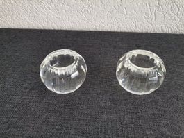 Paire de porte-bougie en verre neufs