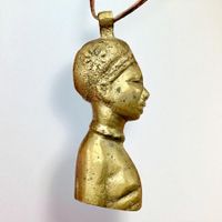 Superbe pendentif africain ancien en bronze, Art Ethnique