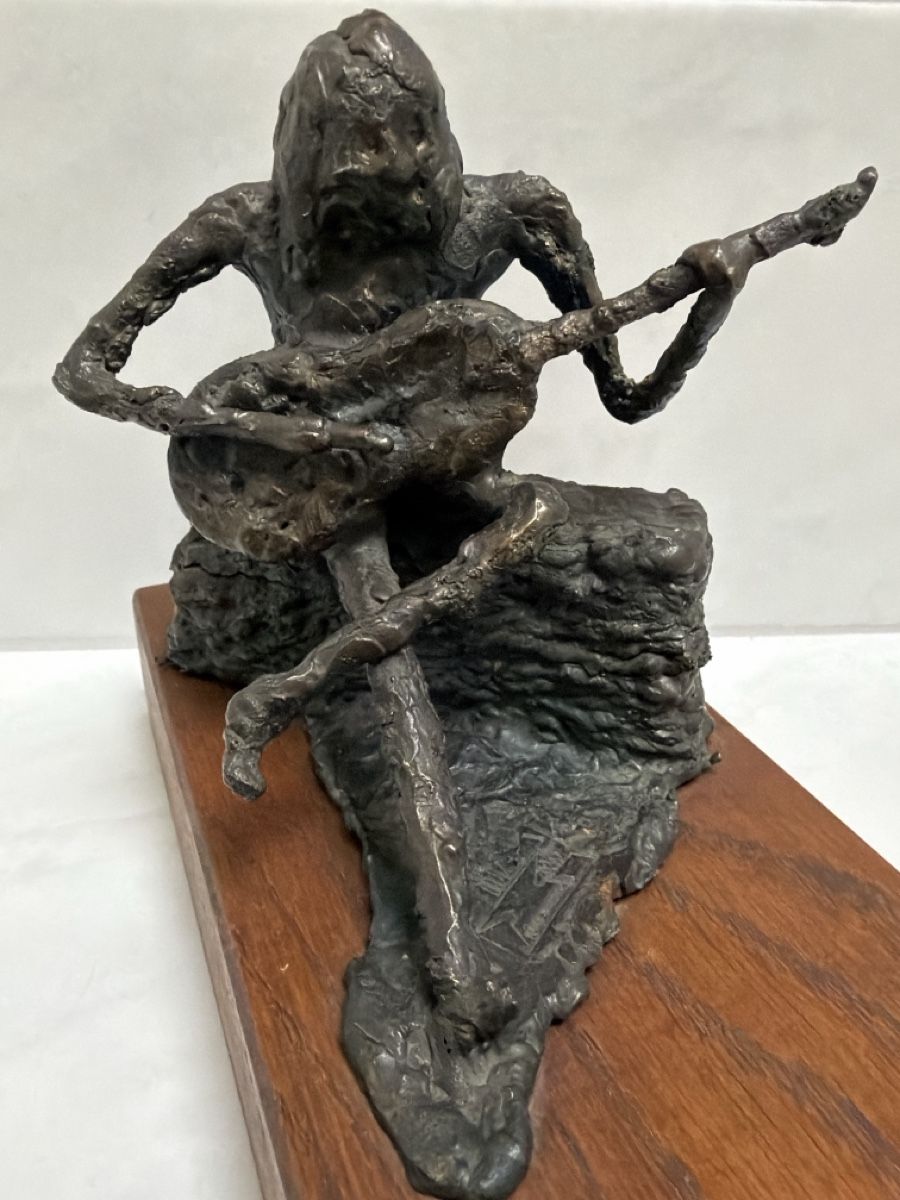 Sculture & Statue: Hans Walder, Gitarrenspieler. Eisenfigur. – Usato da Biberist venduto da Momo33