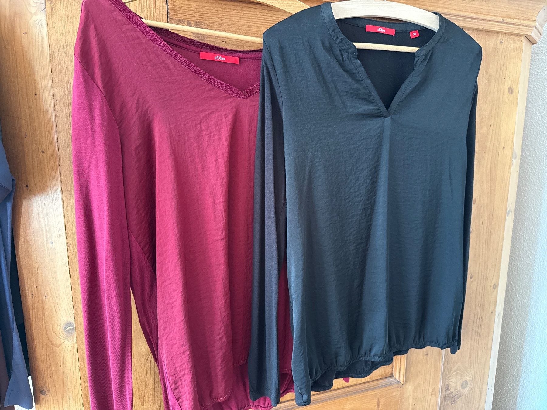 S.Oliver Camicette: s.Oliver 2 x Bluse schwarz und beere Gr. 36 – Usato da Winterthur venduto da britsi