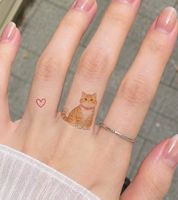 Temporäre Katzen Tattoos – 12 süsse rote Katzen