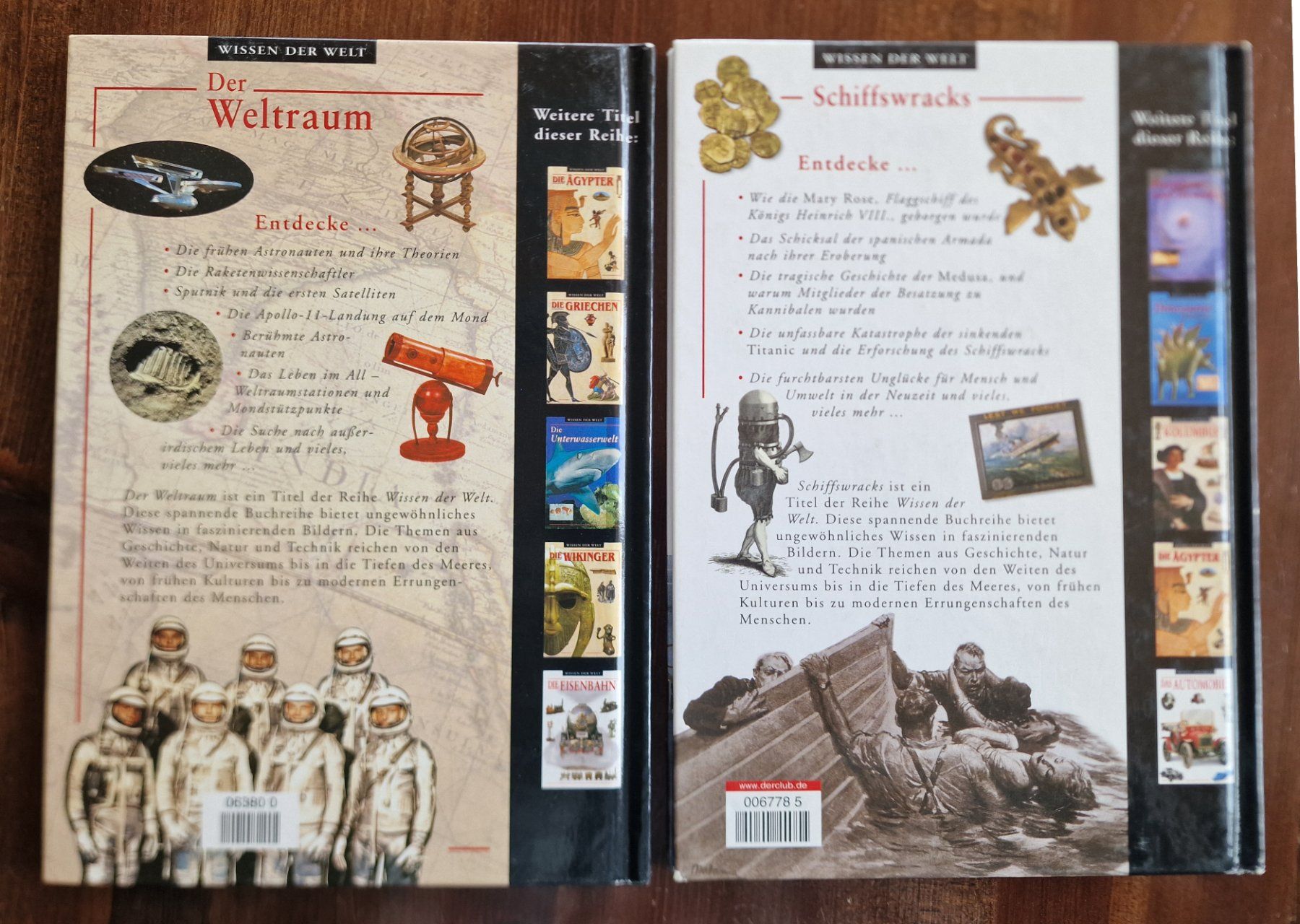 Libri: Der Weltraum   &   Schiffswracks – Usato da Röthenbach i. E. venduto da Heureka5 1