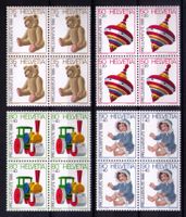 1986_J298-301_PRO JUVENTUTE_Kinderspielzeuge_Teddybär…_Vb!**
