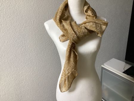 Damen Tuch Foulard gemustert Senfgelb leicht 106x106cm