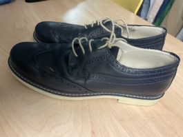 Friboo Leder Schnürschuhe dunkelblau Gr. 38