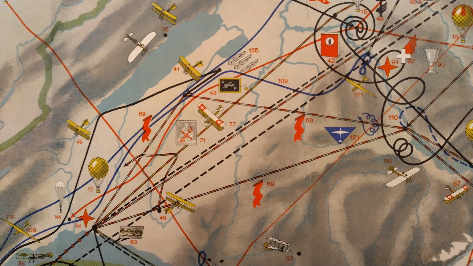 Cartine & Atlanti: Historische Karte der Schweizerischen Luftfahrt 1941 – Usato da Bellach venduto da JingleJerry 6