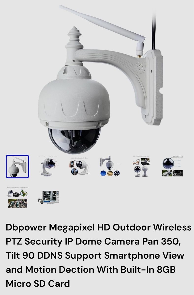 Sistemi d'allarme: Outdoor Wireless PTZ Security IP Camera - 8GB SD Card Ab.1 – Nuovo e nell'imballaggio originale da Zürich venduto da Cheb60 8