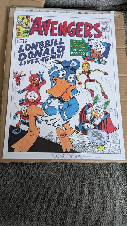 Donald Duck - Don Rosa Avengers parody print - Signed | Kaufen auf Ricardo