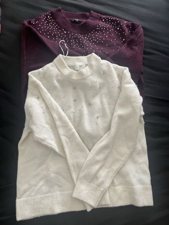 2 Damen Pullover C&A und H&M mit Perlen 