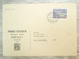 TR69 Enveloppe + Timbre Suisse 1959