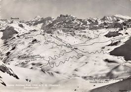 Vogelschau-AK: Skigebiet Melchsee-Frutt OW um 1950