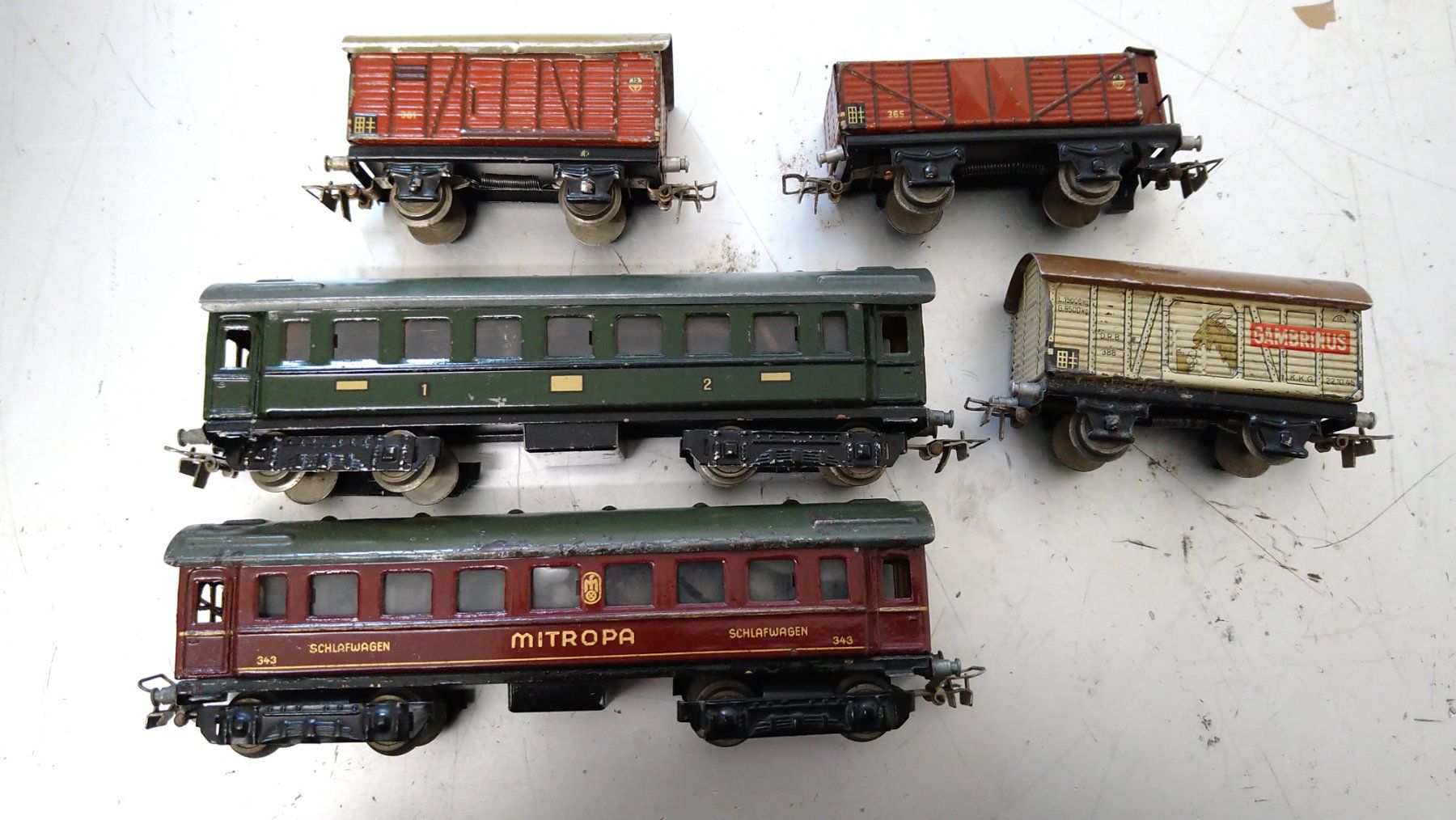 Märklin Modellini di ferrovie: 5 Märklin Blechwagen – Usato da Lohn SH venduto da Gitane0