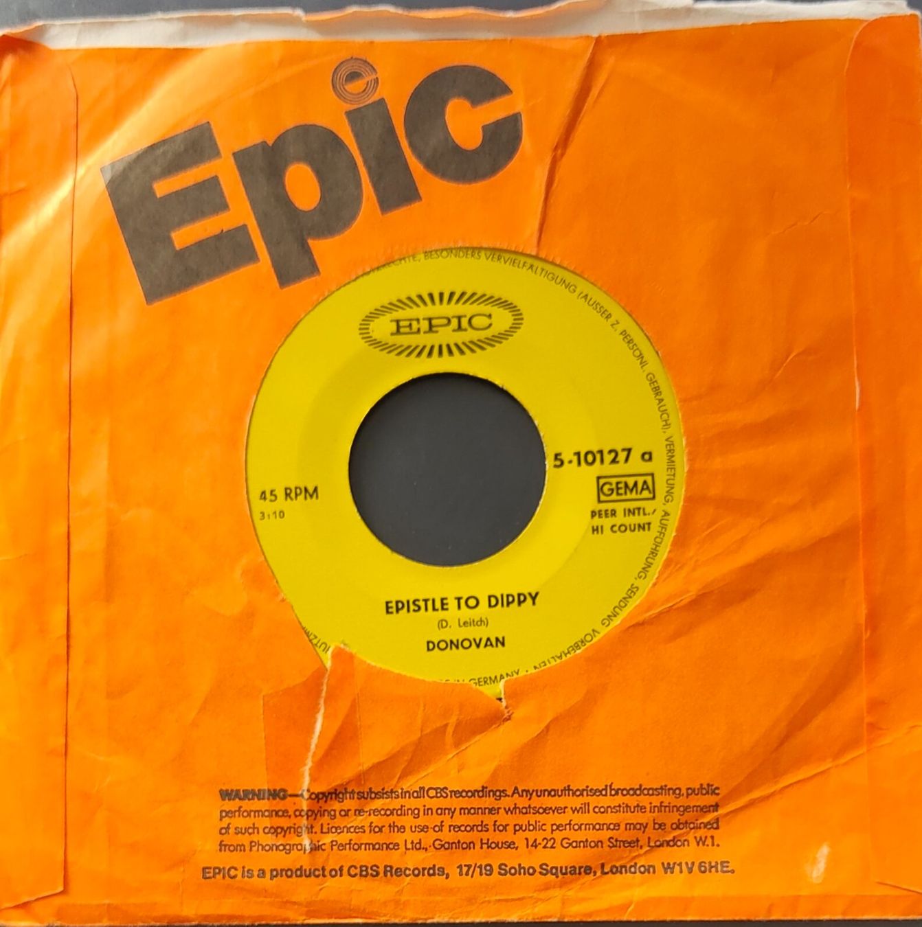 Schallplatten: Vinyl-Single Donovan - Epistle To Dippy – Gebraucht aus Langenthal von Modo39