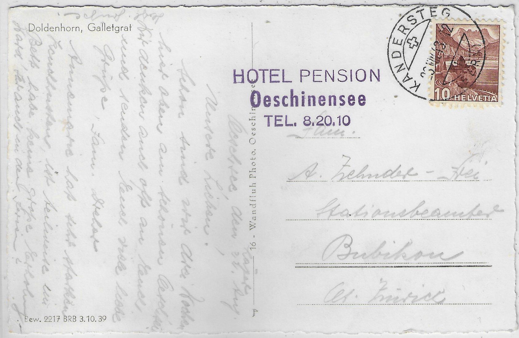 Cartoline postali: Oeschinensee mit Kuh – Usato da Ettingen venduto da Kartenplanet 1