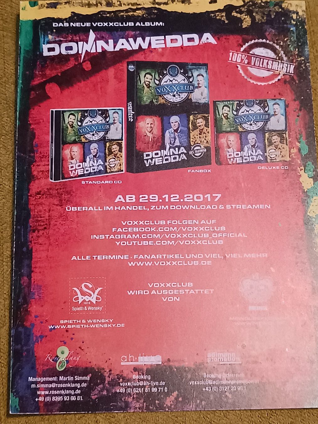 Autografi: Voxxclub - handsigniert – Usato da Menziken venduto da Artographs 1