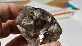 Smoky Quartz Crystal Cluster with Clear Quartz