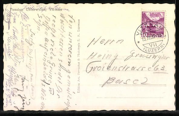 Cartoline postali: AK Vitznau, Pension Unterwylen – Usato da Berlin venduto da bartko-reher 1