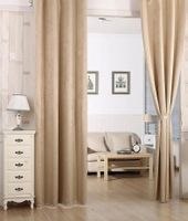 2Stk Fertigvorhang Gardine Thermovorhang champagne 135x225