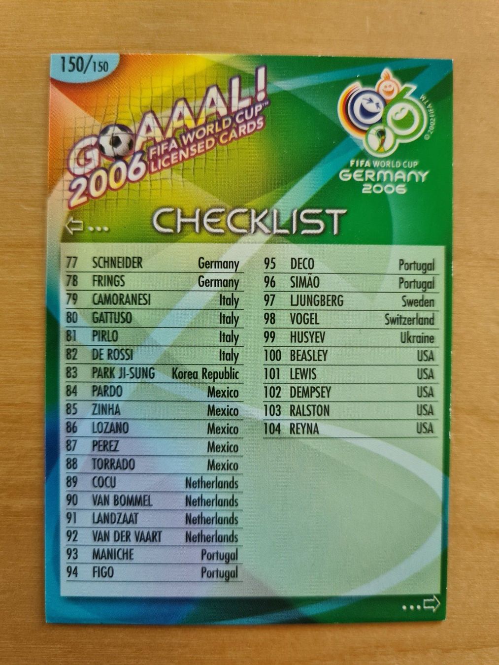 Panini Carte collezionabili: Panini Fifa World Cup 2006 Nr. 150 Checkliste – Usato da Oberwil BL venduto da Spieltopia