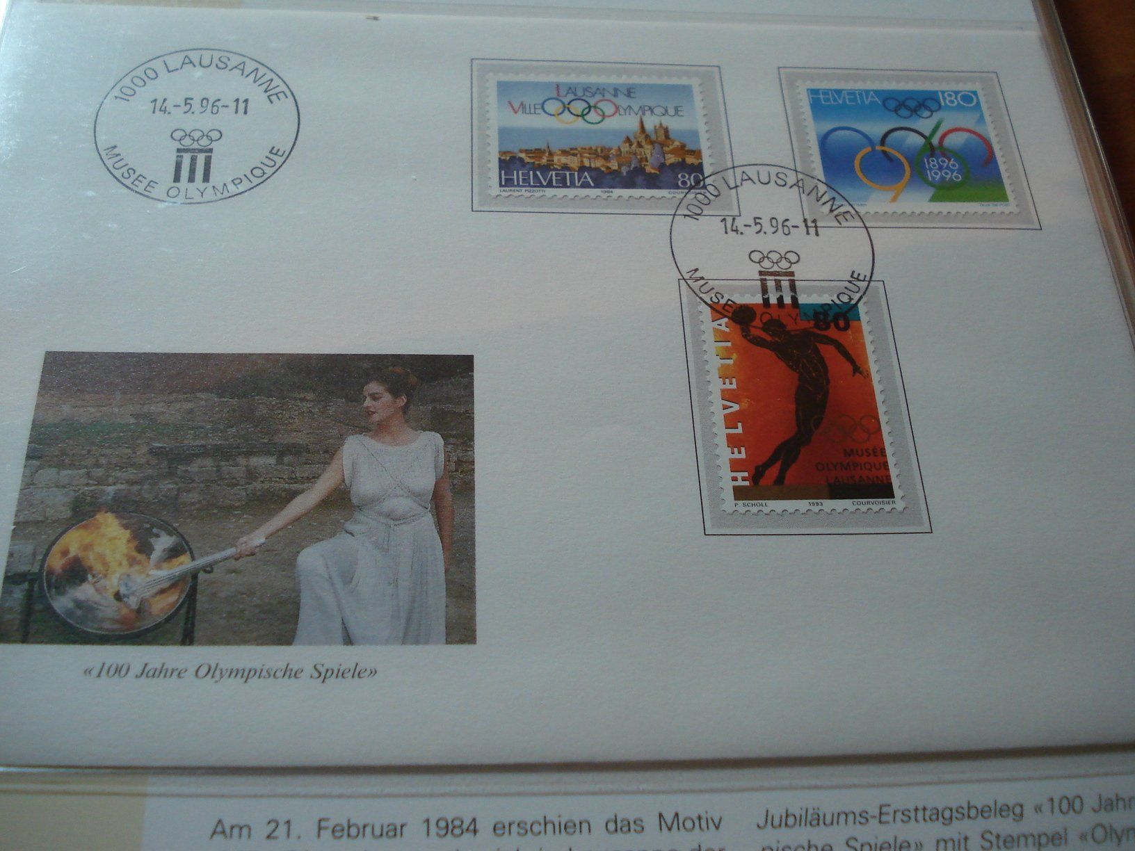 Tous les timbres: Beleg "Olympia" 1996, 3 Marken Olympia CH – D'occasion à Niederwil AG par morostahu