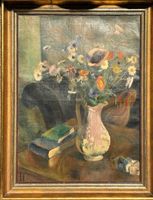 Stilleben: Blumen auf Tisch, wahrscheinlich 1924