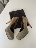 Escarpins Gucci daim gris talons hauts (taille-40)