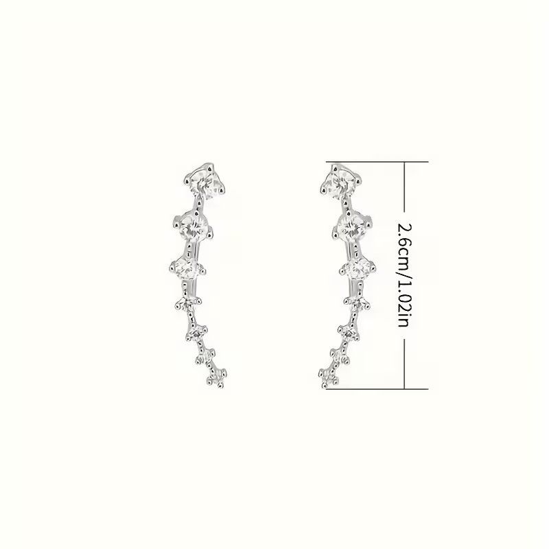 Orecchini pendenti & Orecchini a lobo: Funkelnde versilberte Ohr Climber -  mit Strass Steine – Nuovo e nell'imballaggio originale da Glattbrugg venduto da glu_qt2b 4