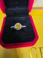 Bague argent avec diamant de moissanite 0,5 ct certifié GRA