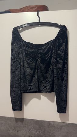 Samtbluse schwarz Gr. 44