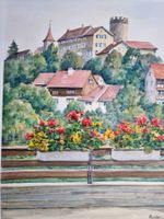 REGENSBERG KT.ZÜRICH ORIGINAL AQUARELL SIGNIERT HUSTER