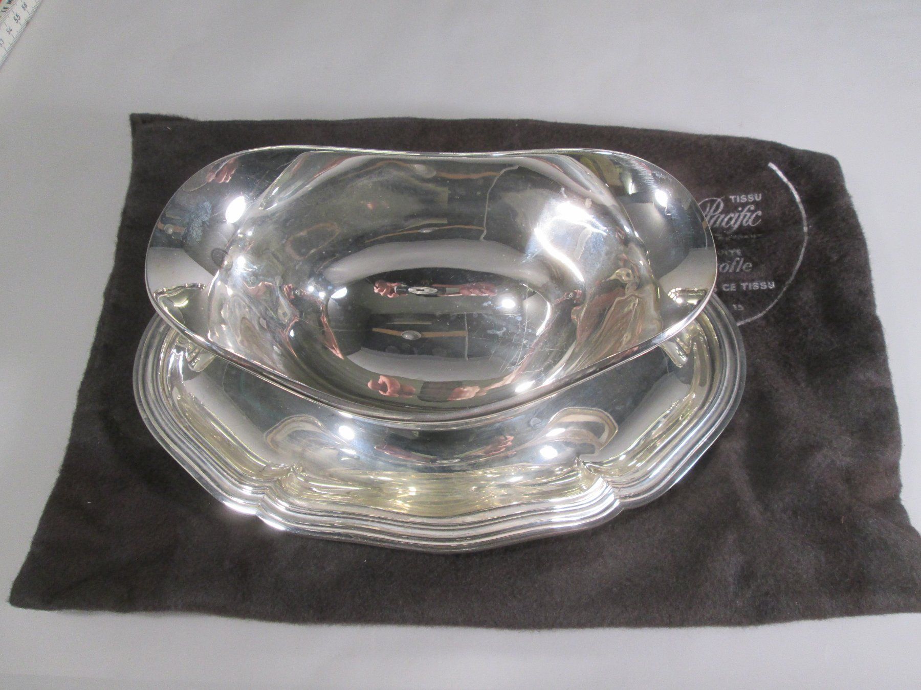 Christofle Set di piatti: original vintage CHRISTOFLE 3-er Servier-Set, versilbert – Usato da Rapperswil SG venduto da designandmore 7