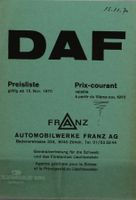 NEUWAGEN PREISLISTE | ALLE MODELLE | AB 11.1970 - DE/FR