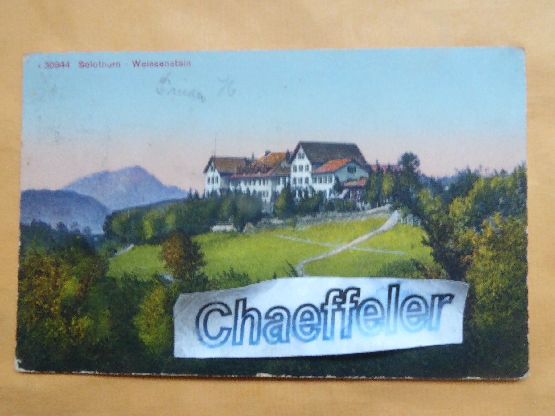 Cartoline postali: R 30944 Solothurn - Weissenstein  1917 – Usato da Zürich venduto da Chaeffeler