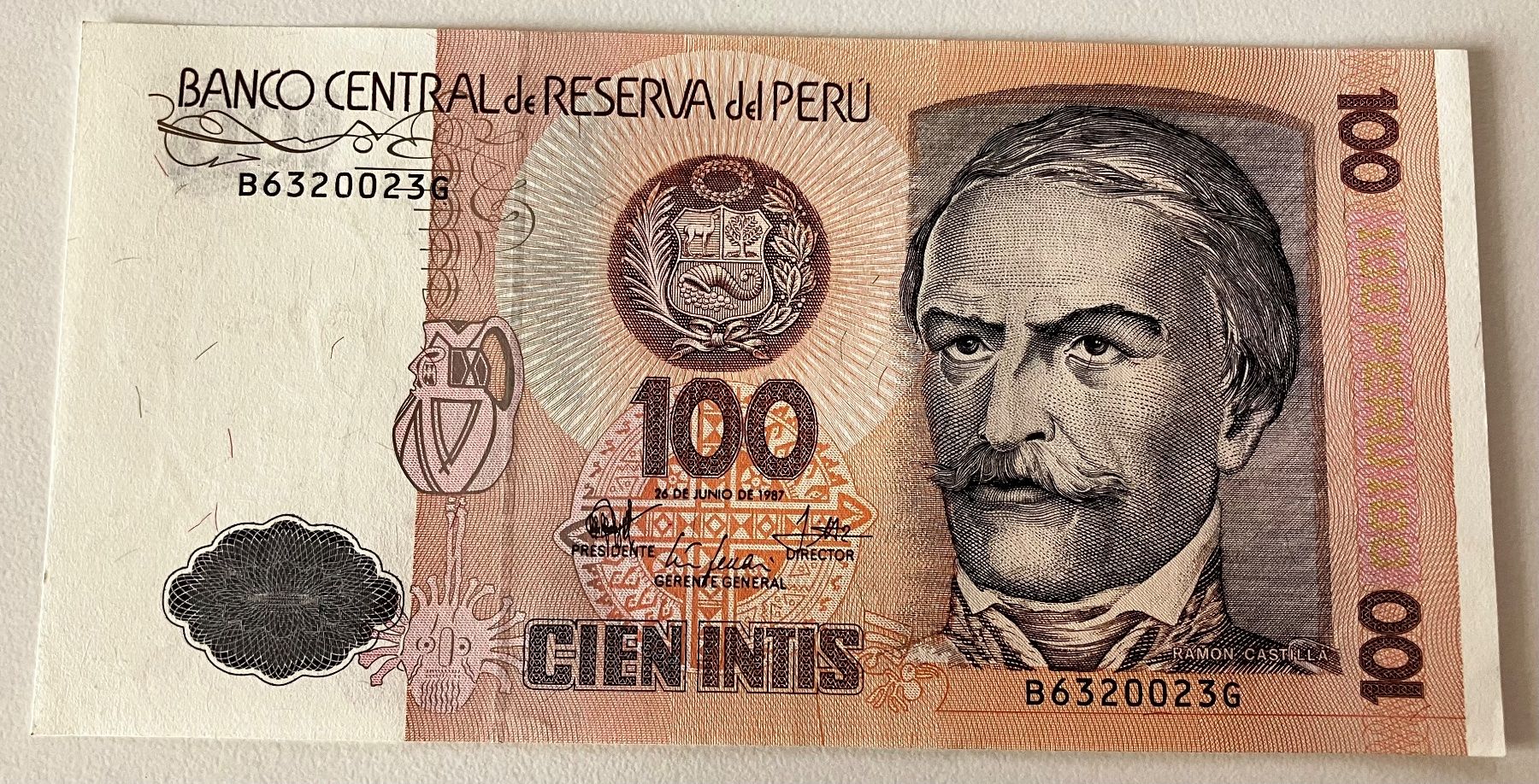 Banconote: Peru 100 Intis 1987 Neuwertig – Nuovo (secondo la descrizione) da Algetshausen venduto da Carrhard