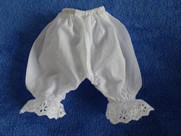 Puppenkleid Hosen lang weiss. Puppengrösse 35cm. Baumwolle
