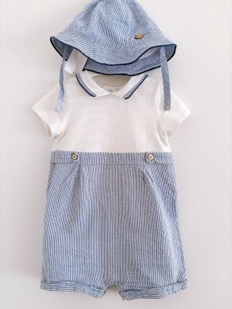 Set Salopette Pagliacetto Mayoral Bambino con cappellino tag