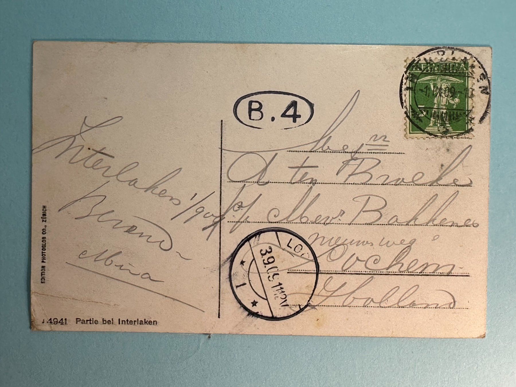 Cartoline postali: Blick auf die Jungfrau - vor 1909 – Usato da Steg VS venduto da danwer74 1