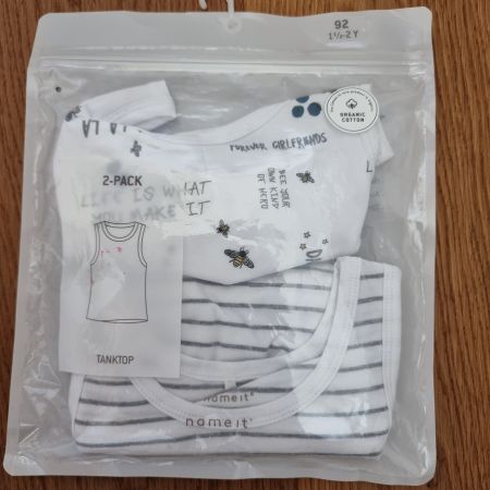 name it 2er Pack Tanktops Gr. 92 (1.5-2J) Bio-Baumwolle Neu